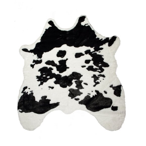 Luxe Home Decor Classic Faux Hide Rug | 1-Piece | black & white | 4.25'x'5 - Picture 1 of 3
